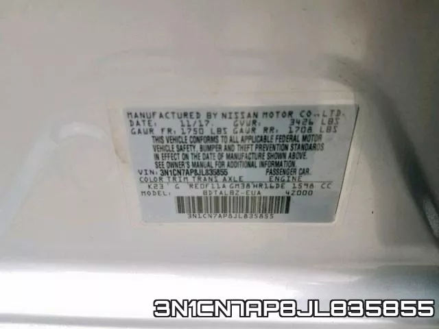 3N1CN7AP8JL835855 фото 2