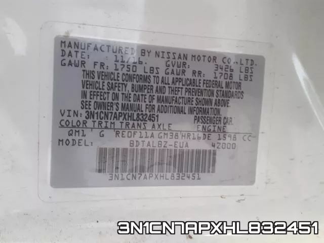 3N1CN7APXHL832451 фото 2
