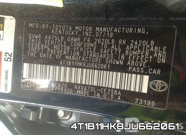 4T1B11HK8JU662061 фото 10