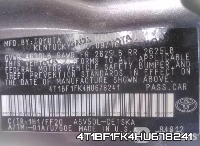 4T1BF1FK4HU678241 фото 10
