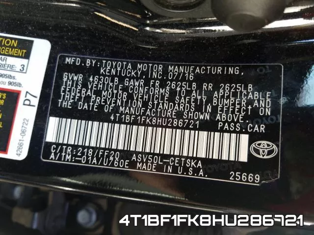 4T1BF1FK8HU286721 фото 2