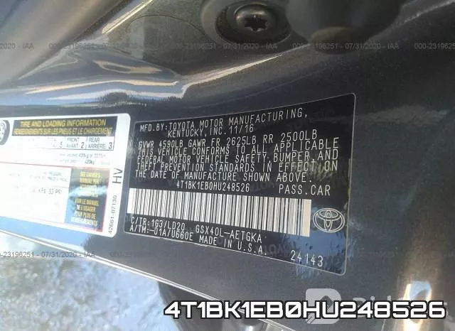 4T1BK1EB0HU248526 фото 10