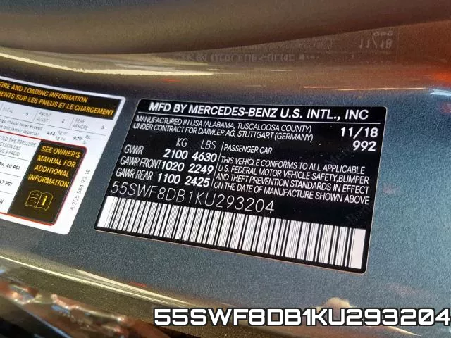 55SWF8DB1KU293204 фото 2