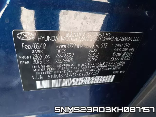 5NMS23AD3KH087157 фото 2