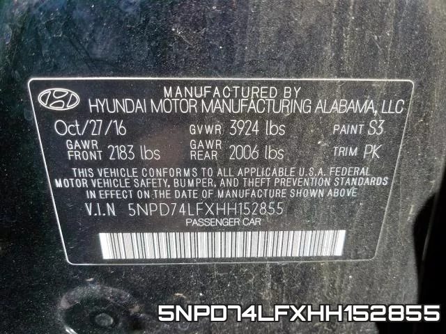 5NPD74LFXHH152855 фото 2