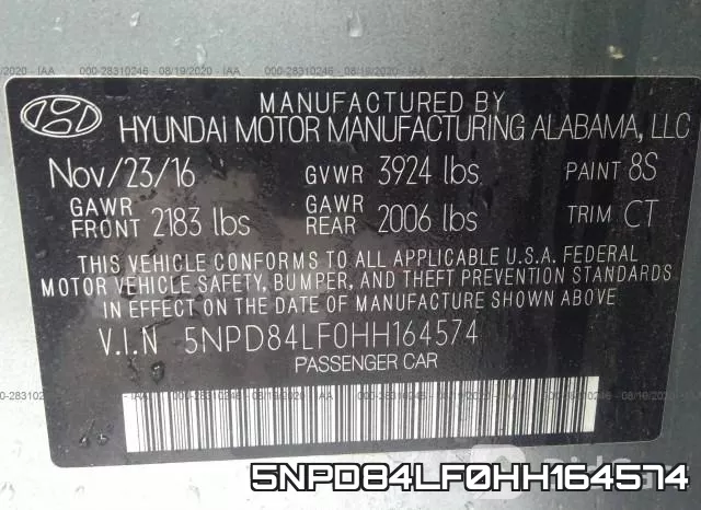 5NPD84LF0HH164574 фото 10
