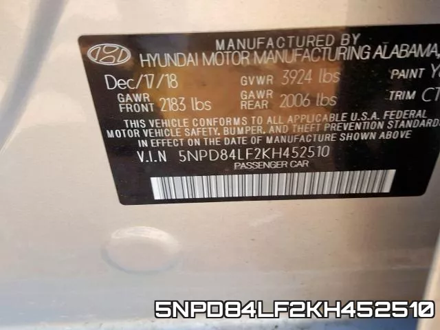 5NPD84LF2KH452510 фото 2
