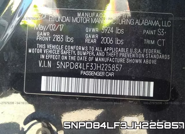 5NPD84LF3JH225857 фото 10