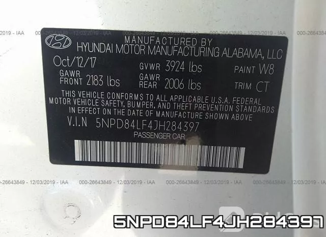 5NPD84LF4JH284397 фото 10