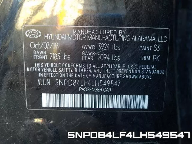 5NPD84LF4LH549547 фото 2