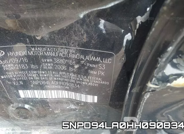5NPD94LA0HH090834 фото 10
