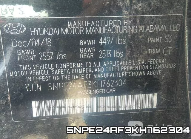 5NPE24AF3KH762304 фото 10