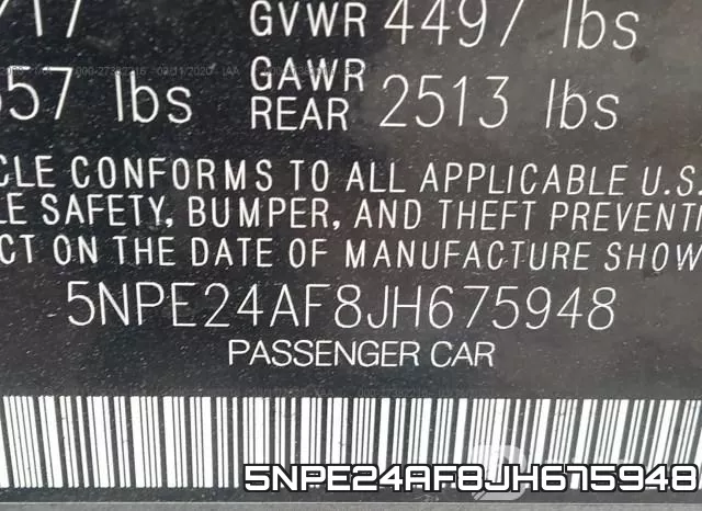 5NPE24AF8JH675948 фото 10