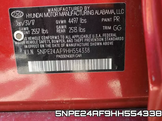 5NPE24AF9HH554338 фото 2