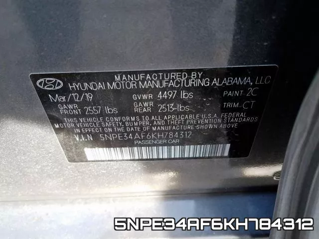 5NPE34AF6KH784312 фото 2