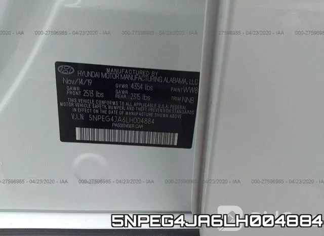 5NPEG4JA6LH004884 фото 10
