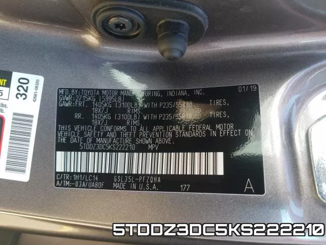 5TDDZ3DC5KS222210 фото 2