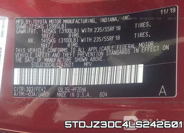 5TDJZ3DC4LS242601 фото 10