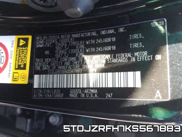 5TDJZRFH7KS567883 фото 2