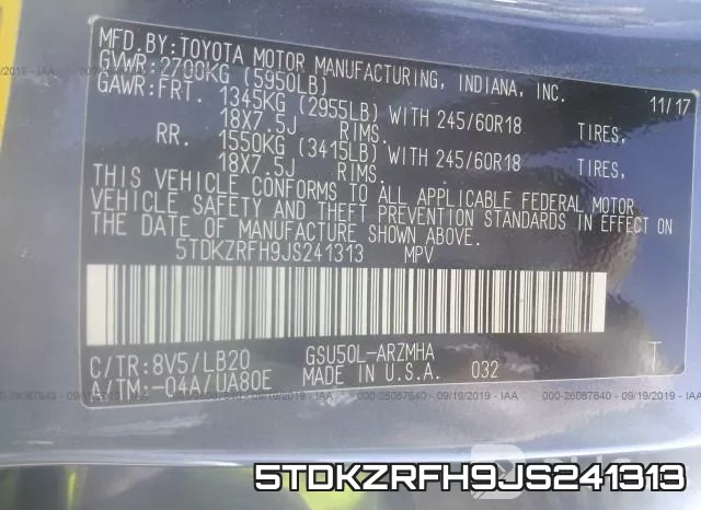 5TDKZRFH9JS241313 фото 10