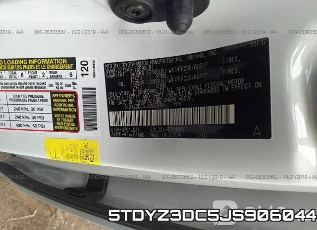 5TDYZ3DC5JS906044 фото 10