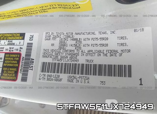 5TFAW5F11JX724949 фото 10