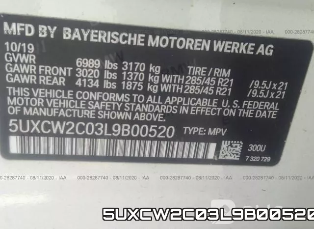 5UXCW2C03L9B00520 фото 10
