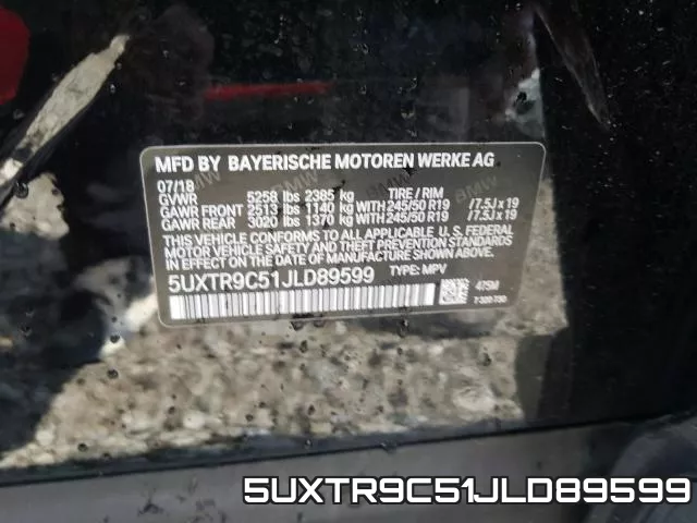5UXTR9C51JLD89599 фото 2
