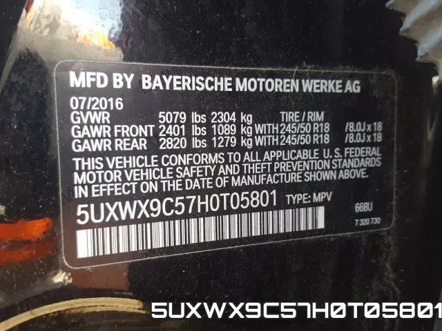 5UXWX9C57H0T05801 фото 2