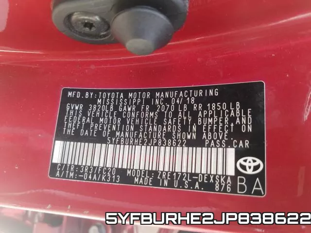 5YFBURHE2JP838622 фото 2