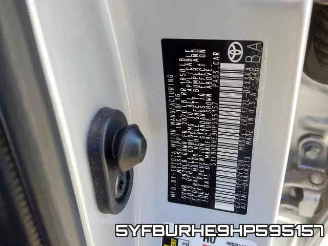 5YFBURHE9HP595157 фото 2