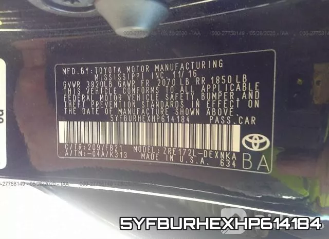 5YFBURHEXHP614184 фото 10