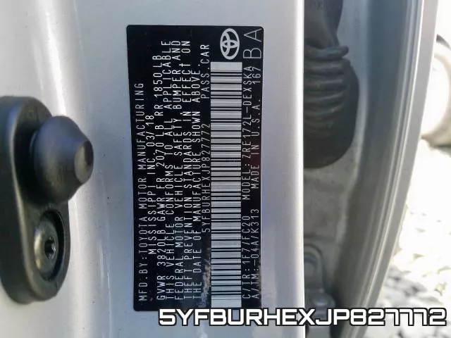 5YFBURHEXJP827772 фото 2