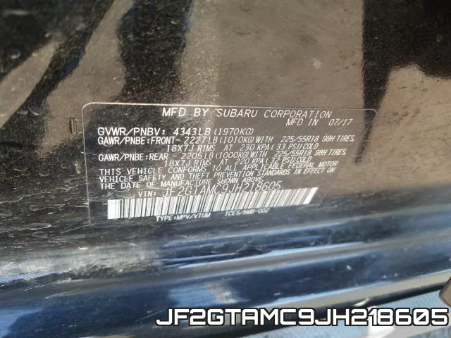 JF2GTAMC9JH218605 фото 2