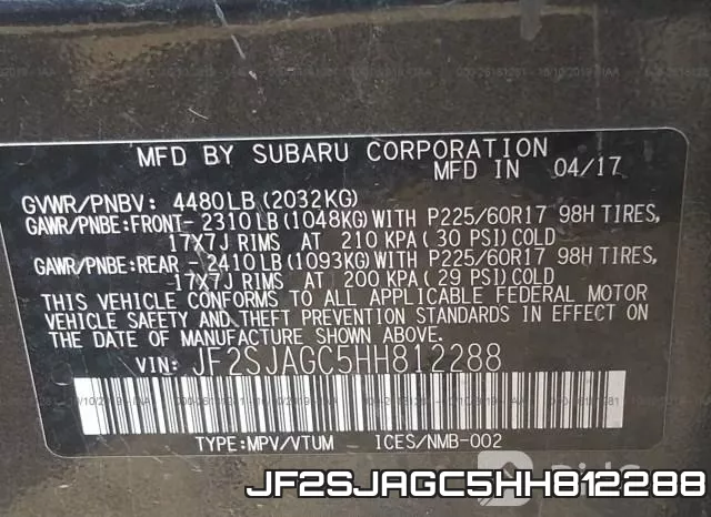 JF2SJAGC5HH812288 фото 10