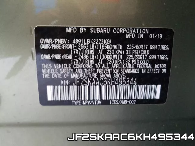 JF2SKAAC6KH495344 фото 2