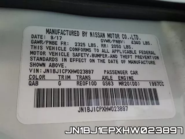 JN1BJ1CPXHW023897 фото 2