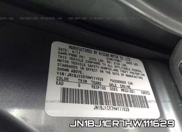 JN1BJ1CR7HW111629 фото 9