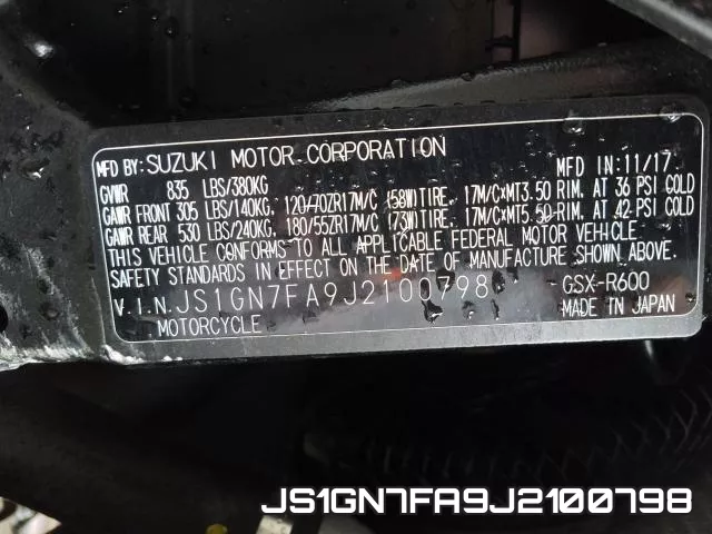 JS1GN7FA9J2100798 фото 2