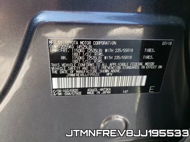 JTMNFREV8JJ195533 фото 2