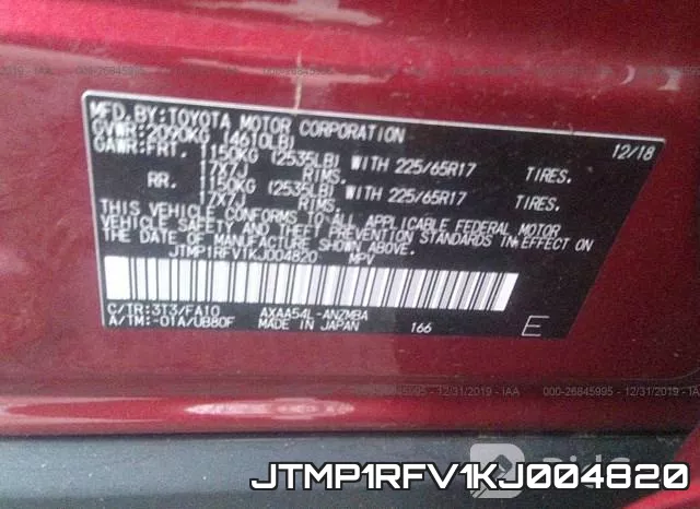 JTMP1RFV1KJ004820 фото 10