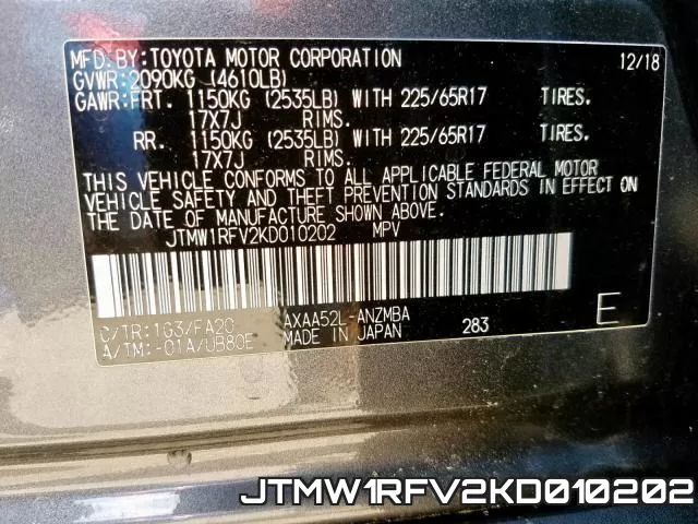 JTMW1RFV2KD010202 фото 2