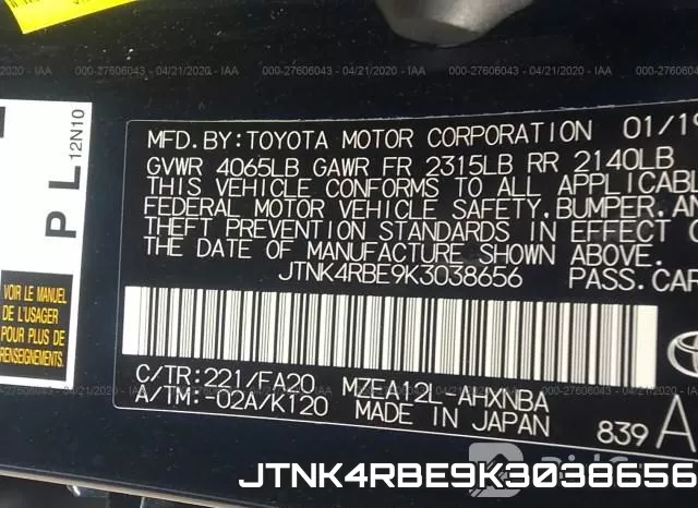 JTNK4RBE9K3038656 фото 10