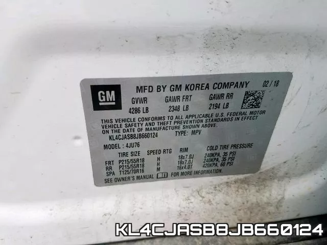 KL4CJASB8JB660124 фото 2