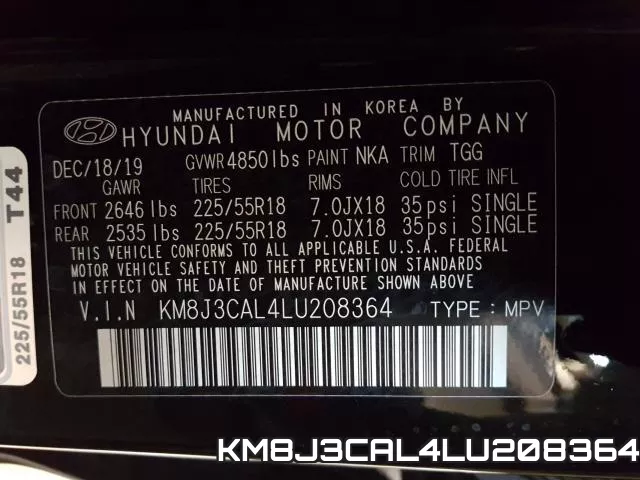 KM8J3CAL4LU208364 фото 2