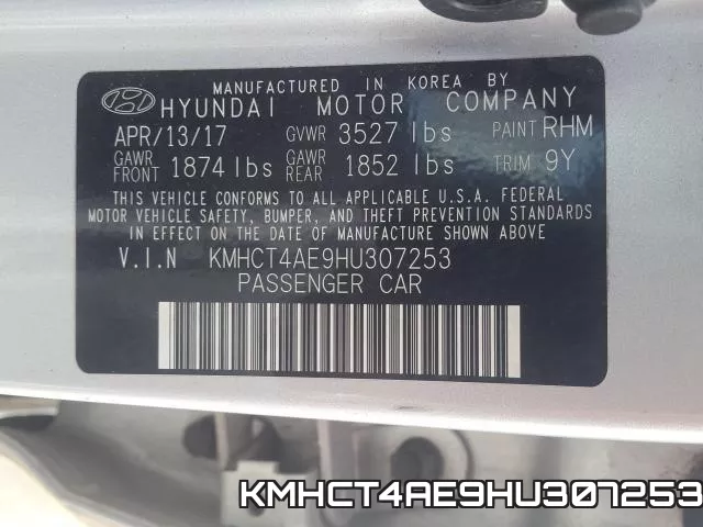 KMHCT4AE9HU307253 фото 2