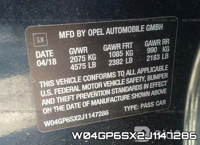 W04GP6SX2J1147286 фото 10