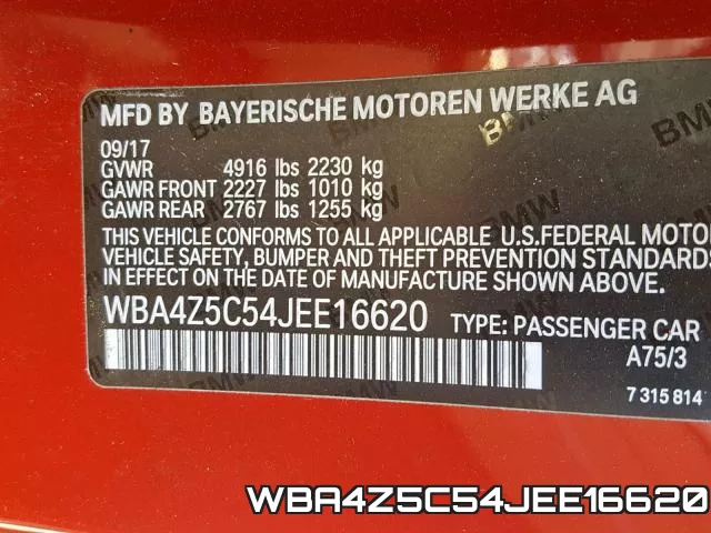 WBA4Z5C54JEE16620 фото 2