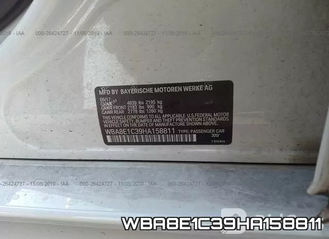 WBA8E1C39HA158811 фото 10