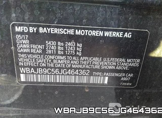 WBAJB9C56JG464362 фото 10